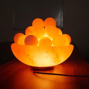 Lampe de sel de l'Himalaya de qualité supérieure, ronde, faite à la main, en cristal naturel, lumière chaude, décoration d'intérieur, lumière d'ambiance moderne, artisanat naturel - Product Image 6