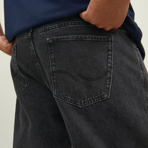 Jean droit noir tendance pour homme, grande taille, 5 poches, coupe ample, taille haute - Product Image 2