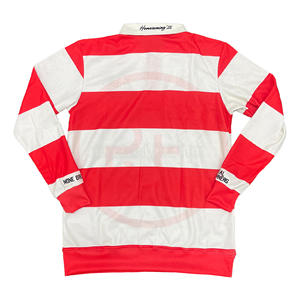 Chemise de rugby pour homme en toile 100 % coton unie à manches longues avec logos brodés en chenille, respirante, idéale pour les événements formels et les soirées de gala - Product Image 2