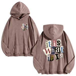Sweat-shirt à capuche 100 % coton pour homme, délavé à l'acide, style vintage, coupe oversize, streetwear graphique, pull à capuche, hip-hop, baggy, gothique, unisexe - Product Image 1