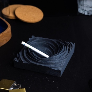Cendrier-poids à papier artisanal en aluminium noir, décoratif, sans fumée, durable, résistant à la chaleur, pour la maison, le bureau, les restaurants/hôtels, personnalisable - Product Image 4