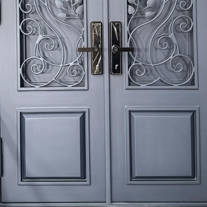 Royal Luxury Wrought Iron Main Gate Traditional Artistic Scrollwork Design Rust-Resistant Powder-Coated Finish <b>Swing</b> Open Easy - Product Image 5