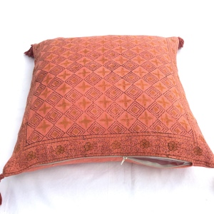 Housse de coussin en lin 100% faite à la main, imprimée à la main, vente en gros - Product Image 3