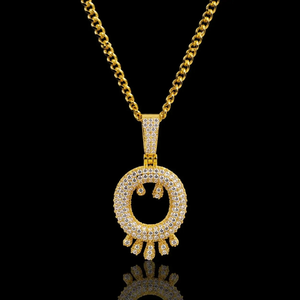 Colgante de moissanita plateada personalizado con letra y número, diseño de lágrima, joyería en tono blanco, amarillo y rosa, collar con nombre personalizado - Product Image 2