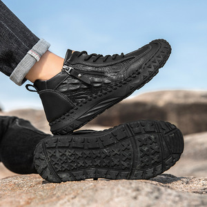 Botas Martin para Hombre, de Media Caña, de Cuero, Antideslizantes, Cómodas, Casuales, para Senderismo y Montañismo, Tallas Grandes, en Oferta - Product Image 3