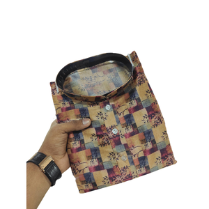 ผ้าไหมพิมพ์ลาย kurta Mens กับ payjama multi - Product Image 1