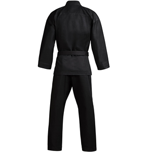 Kimono de BJJ noir pour homme, vêtements d'arts martiaux, 100% coton, coupe classique, taille adulte, style uni teint, durable - Product Image 4