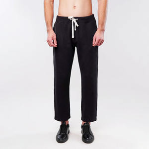 Pantalones Jogger de Algodón con Diseño Personalizado, Corte Regular, para Hombre, Color Negro, Tejido Texturizado Tipo Waffle, Pantalones Deportivos Suaves, OEM - Product Image 5