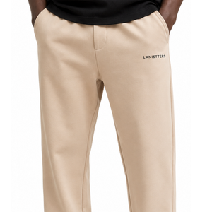 Men's Fleece <b>Trousers</b> Relaxed Straight Leg <b>Elastic</b> <b>Waist</b> Casual Sweatpants <b>with</b> Side Pockets Open Hem for Everyday Lounge Wear - Product Image 3