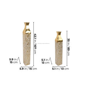 Vase de sol moderne en métal fait main de qualité supérieure pour les mariages, les hôtels, les bureaux, les décorations d'événements - Option de table disponible - Product Image 3