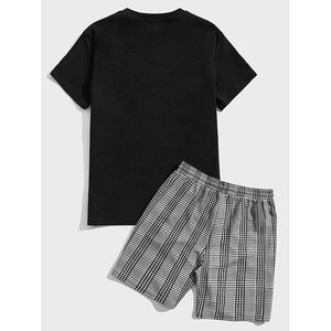Ensemble de survêtement d'été personnalisé 2 pièces unisexe avec t-shirt et short imprimés à manches courtes pour homme - Product Image 3