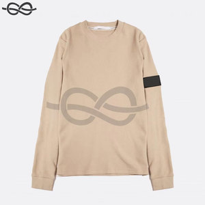 Sudadera de algodón con cuello redondo y manga larga tipo gofre, corte ajustado, diseño personalizado, venta al por mayor - Product Image 2
