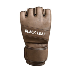 MMA Grappling <b>Gloves</b> Half Finger Training <b>Gloves</b> PU Material Hook Loop Closure Non-slip Wrist Adult Custom Branding OEM Private - Product Image 4