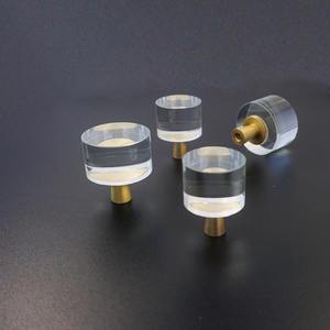 Tirador de gabinete de acrílico transparente y latón cepillado, tirador moderno de tubo de vidrio para cajón, tirador de lujo para muebles de cocina. - Product Image 4