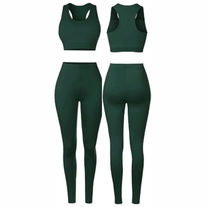 Conjunto de Yoga para Mujer, Ropa con Logotipo Personalizado, Pantalones Casuales de Dos Piezas para Mujer, Ropa Deportiva de Manga Corta para Verano - Product Image 4
