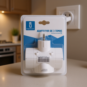 อะแดปเตอร์ 3 ช่อง พร้อมระบบป้องกันเด็ก ทำจากพลาสติก - Product Image 3