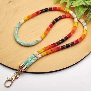 Handmade Boho Beaded <b>Lanyard</b> for ID Cards Fashion Badge Holder Necklace for Women and Office Use At Best Price - Product Image 1