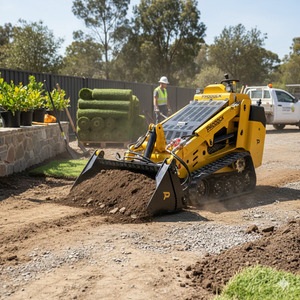 Minicargadora compacta de servicio pesado con orugas y cucharón frontal para construcción agrícola y limpieza de terrenos - Product Image 6