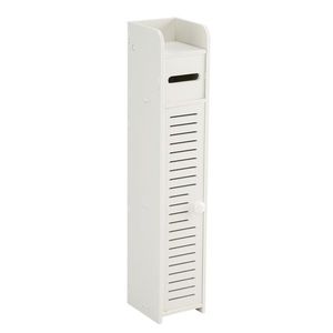 Narrow PVC Bathroom Shelves 80cm High Paper Towel Storage Cabinet (15.5x17x80) - Product Image 4