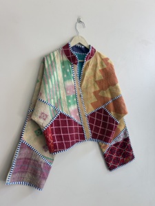 Bohemian Kantha Reversible <b>Jacket</b> For Women Quilted <b>Patchwork</b> Vintage Street Style Coat For Her - Product Image 2
