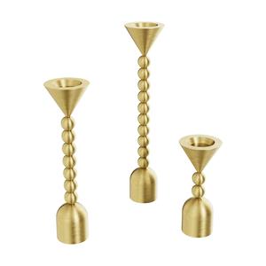 Candelabro de latón estilo antiguo con soporte para velas para sala de estar, dormitorio, mesa de comedor, templo y decoración de bodas. - Product Image 3
