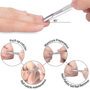 Empujador de Cutículas de Acero Inoxidable, Cortacutículas, Set de Manicura y Pedicura Profesional 4 en 1, Recortador de Piel Muerta - Product Image 3