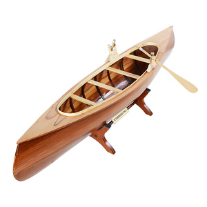 Modèle de canoë Peterborough en bois artisanal, bateau miniature décoratif, décoration nautique pour la maison ou le bureau, cadeau, 59,7Lx12,06Wx15,24H cm - Product Image 2