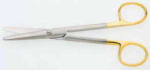Tijeras de disección Mayo-Stille TC de 17.5 cm, curvadas, con mango dorado, de acero inoxidable, instrumentos quirúrgicos manuales, juego de instrumentos para - Product Image 3