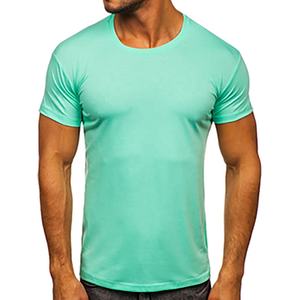Vente en gros de t-shirt à manches courtes en polyester/coton pour hommes personnalisés grande taille 180g tricoté respirant imprimé - Product Image 1