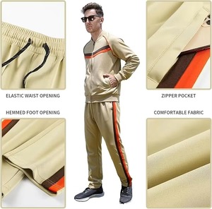 Ensemble de survêtement décontracté pour homme en molleton 100 % coton écologique, avec veste et pantalon à manches longues, 2 pièces - Product Image 4