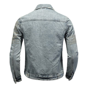 New <b>Men</b> Coated Washed Denim Jacket 100% Cotton Distressed <b>Blue</b> Winter Casual Vintage Breathable - Product Image 4