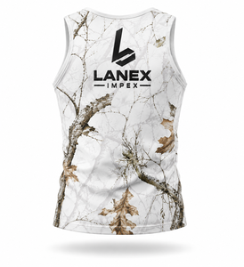 Custom Men's White Woodland Camo Gym Tank Top Sublimation Fitness Stringer Vest Bodybuilding Sleeveless Workout Sports Apparel - Product Image 3