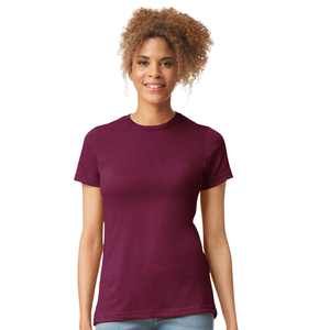 Camiseta informal de algodón para mujer, camiseta básica de manga corta con cuello redondo, suave y cómoda para uso diario, color morado - Product Image 2