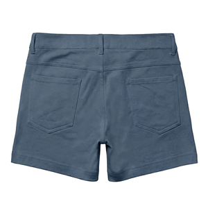Shorts de détente pour hommes avec logo personnalisé, disponibles en 5 longueurs de entrejambe (2,5''/3''/4''/5''/6''), avec braguette boutonnée et passepoil, en tissu doux en mélange de rayonne. - Product Image 3