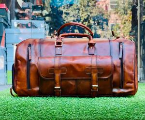 Bolsa de Viaje de Cuero Vintage de Lujo para Hombre y Mujer, para Gimnasio, Oficina, Viajes Diarios, Gran Capacidad, Almacenamiento de Ropa, Estilo Indio - Product Image 1