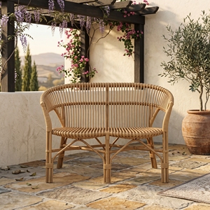 Sofá de Ratán Monaco Mandola, Muebles de Exterior, Núcleo de Ratán Premium, Tejido a Mano, Bancos de Dos Plazas, Estilo Resort, Salón de Patio - Product Image 2