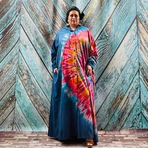 Prix d'usine, vente en gros, kimono 100% rayonne tie-dye, couverture de plage ample et confortable, veste d'été style bohème - Product Image 1