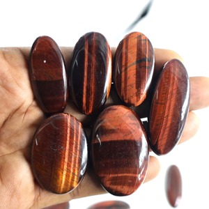 Piedras de Cuarzo Ojo de Tigre Rojo de Alta Calidad para Joyería, 100% Naturales, Corte Ovalado de 20-40 mm, Piedra Ojo de Tigre de Rajasthan - Product Image 6