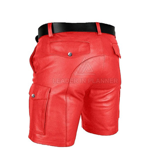 Pantalones Cortos de Cuero para Hombre, Nuevo Estilo, Color Sólido, Hechos con Cuero de Alta Calidad, de Primera Calidad, de Secado Rápido, Gran Venta - Product Image 2