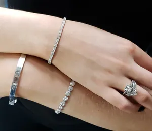 Pulsera de tenis vintage para mujer TISHYA DIAMOND con diamante cultivado en laboratorio de corte redondo de 5 quilates, oro blanco de 14k, E F VS1 - Product Image 2