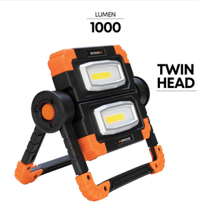 GROZ LED-385 Folding Twin Head <b>Work</b> <b>Light</b> with High Performance Cordless/Battery Power for Aerospace Applications - Product Image 1