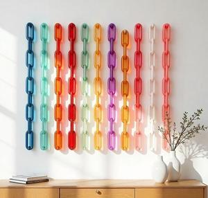 Cadena de eslabones de resina de alta calidad hecha a medida para decoración del hogar, decoración colgante de pared, eslabones de cadena de resina, decoración colgante de pared colorida - Product Image 2