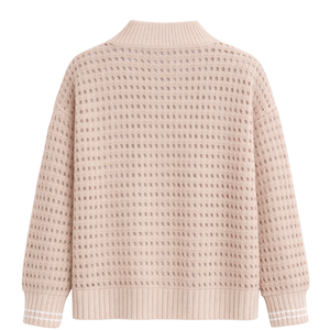 Cárdigan de punto abierto para mujer con botones frontales, mezcla de algodón suave, suéter ligero texturizado, prenda exterior informal para capas. - Product Image 5