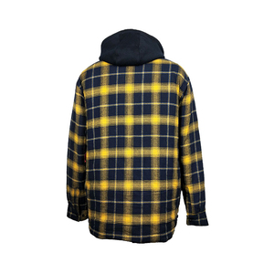High Quality Wholesale <b>Mens</b> Streetwear Plaid Hooded <b>Flannel</b> Shirt <b>Jacket</b> Long Sleeve Windproof Eco-Friendly Front Winter Shacket - Product Image 2