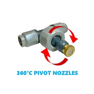 Pulvérisateurs de brumisation rafraîchissants réglables King-Flow gris, buses rotatives à 360°, capacité de 3 L, alimentés par l'eau, brumisation fine, longueur facile à ajuster, bricolage - Product Image 5