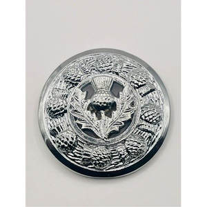 Broche Escocés de Plata con Diseño de Espino y Escudo para Kilt, Accesorios para Vestidos Highland - Product Image 4