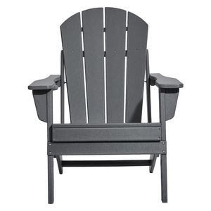 Juego de 2 Sillas Adirondack Plegables Portátiles para Todo Clima, con Portavasos, para Patio, Playa, con Brasero, Construcción de Plástico - Product Image 1