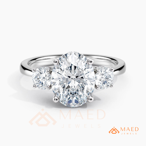 925 Silver Oval Cut Three <b>Stone</b> Ring for Women Elegant Engagement Style Sparkling Jewelry Design - Product Image 5