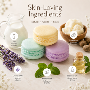 Private Label Vegan Organic Macaron <b>Soap</b> Gift <b>Set</b> Handmade Transparent Whitening Refreshing Fruity Herbal Bath <b>Soap</b> Customized - Product Image 2