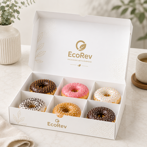 Caja de Cartón Ranurada Personalizada OEM para Donuts con Impresión a Cuatro Colores, Empaque Reciclable - Product Image 3